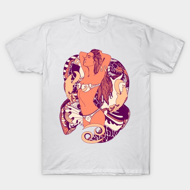 Peach Cancer Beauty T-Shirt by kenallouis